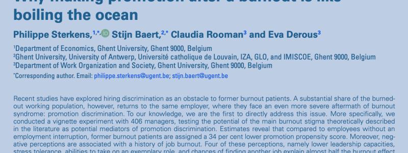Promotie na burn-out: stigma weegt zwaarder dan prestaties
